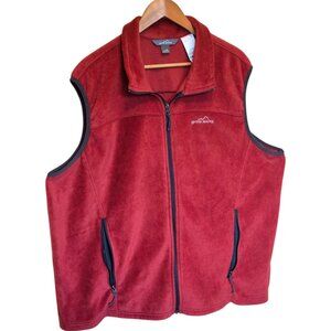 Men's EDDIE BAUER Copper/Red Fleece Vest sx 2XL